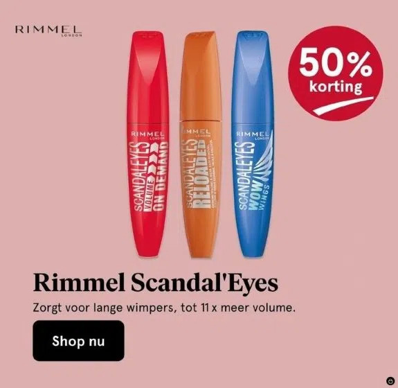 Etos Rimmel scandal'eyes aanbieding
