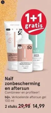 Etos Naïf zonbescherming en aftersun aanbieding
