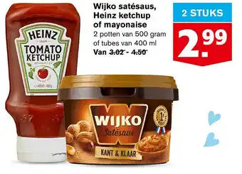 Hoogvliet Wijko satésaus, Heinz ketchup of mayonaise aanbieding