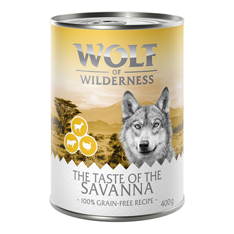 Zooplus 6x400g the taste of the taste of the savanna wolf of wilderness hondenvoer aanbieding