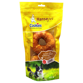 Zooplus 220g hansepet cookies donut 2s kip hondensnacks aanbieding