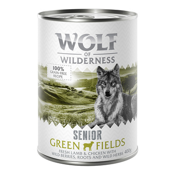 Zooplus 6x400g senior green fields lam wolf of wilderness hondenvoer aanbieding