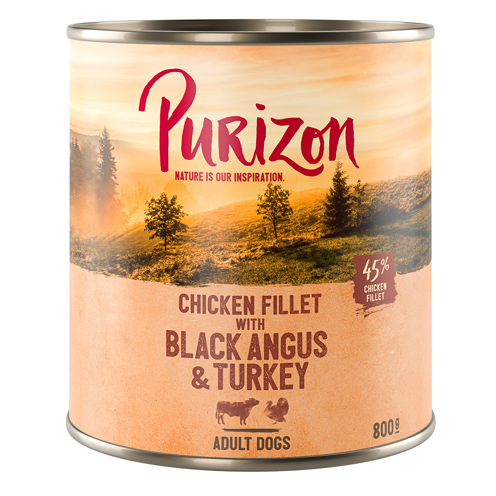 Zooplus Purizon adult 6 x 800 g  - black angus & kalkoen met zoete aardappel en cranberry aanbieding