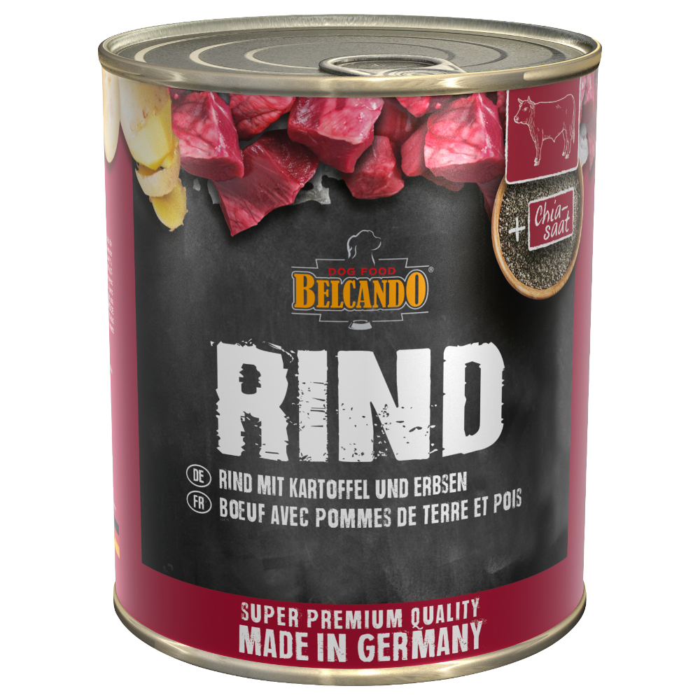 Zooplus 6x800g super premium rund met aardappel & erwten belcando hondenvoer aanbieding