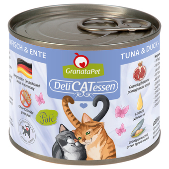 Zooplus 6x200g granatapet delicatessen tonijn & eend kattenvoer aanbieding