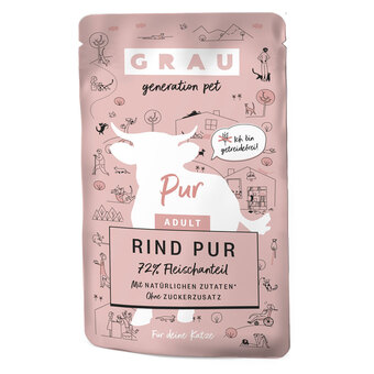 Zooplus Grau adult graanvrij 16 x 125 g kattenvoer - rund puur aanbieding