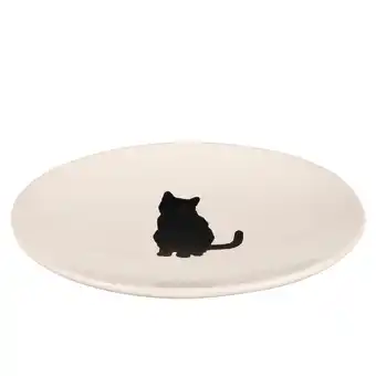 Zooplus - l 18 × b 15 cm - trixie schaaltje keramiek met kattenmotief aanbieding