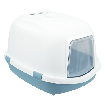 Zooplus Trixie kattenbak primo xxl top met kap blauw/wit kat aanbieding