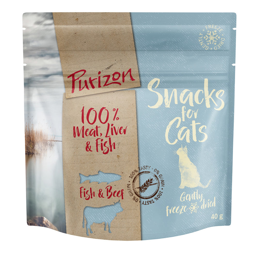 Zooplus 40g vis & rund graanvrij purizon kattensnacks aanbieding