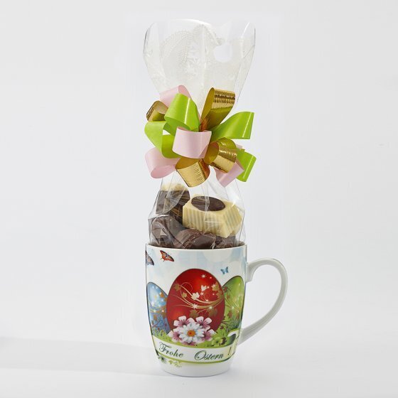 EUROtops Paas-cadeaubeker met 150 g belgische pralines 150 g aanbieding