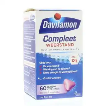 Vitamins Davitamon compleet weerstand kauwvitamines bosvruchten 60 tabletten aanbieding