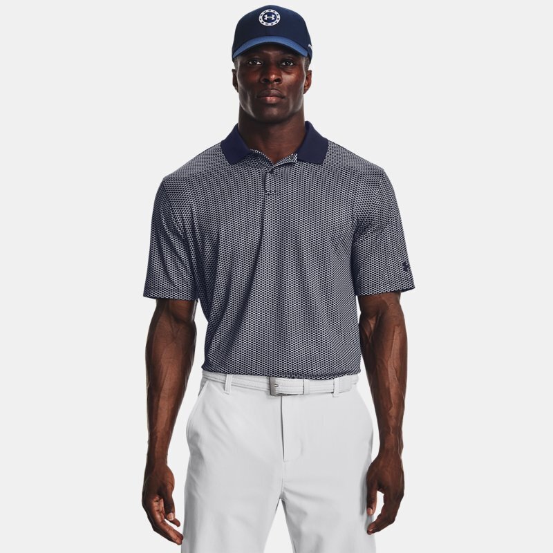 Under Armour Herenpolo under armour performance 3.0 crestable monogram midnight marineblauw / wit / midnight marineblauw xl aanbieding