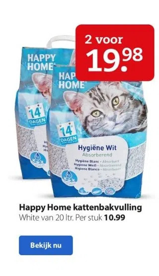 Pets Place Happy home kattenbakvulling aanbieding