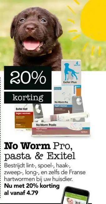 Dierspecialist No worm pro, pasta & exitel aanbieding