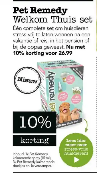 Dierspecialist Pet remedy welkom thuis set aanbieding