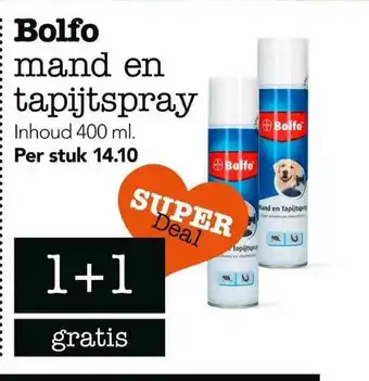 Dierspecialist Bolfo mand en tapijtspray 400 ml aanbieding