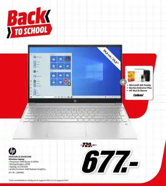 MediaMarkt Hp pavilion 15-eh1812nd windows-laptop aanbieding