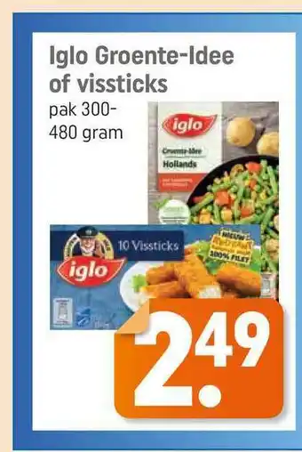 Lekker Makkelijk Iglo groente-idee of vissticks 300-480 gram aanbieding