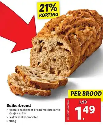 Lidl Suikerbrood 700 gram aanbieding