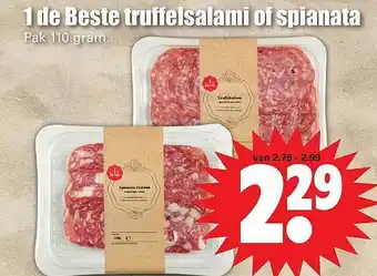 Dirk 1 de beste truffelsalami of spianata 110 gram aanbieding