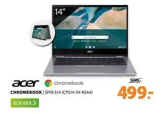 Expert Acer chromebook | spin 514 (cp514-1H-r5a4) aanbieding