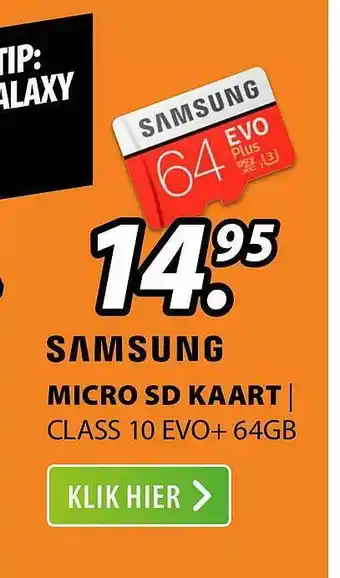 Expert Samsung micro sd kaart | class 10 evo+ 64gb aanbieding