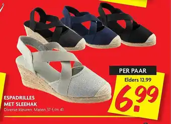 Dekamarkt Espadrilles met sleehak aanbieding