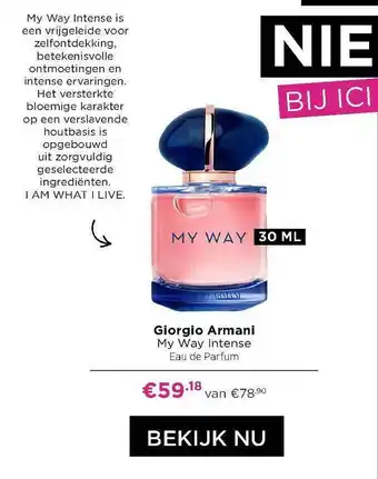 ICI Paris XL Giorgio armani my way intense eau de parfum aanbieding