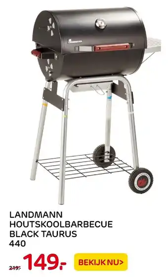 Praxis Landmann Houtskoolbarbecue Black Taurus 440 aanbieding