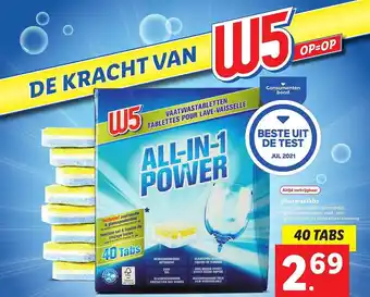 Lidl W5 vaatwastabs aanbieding