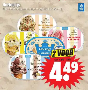 Dirk Hertog ijs 900 ml aanbieding