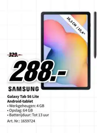 MediaMarkt Samsung galaxy tab S6 lite android-tablet aanbieding