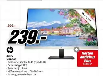 MediaMarkt Hp 27mq monitor aanbieding