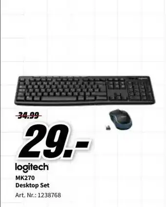 MediaMarkt Logitech mk270 desktop set aanbieding