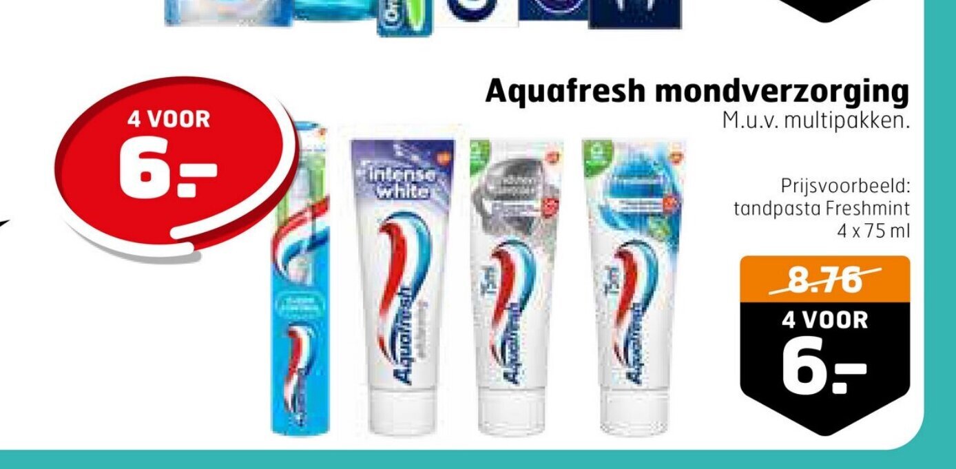 Trekpleister Aquafresh mondverzorging aanbieding