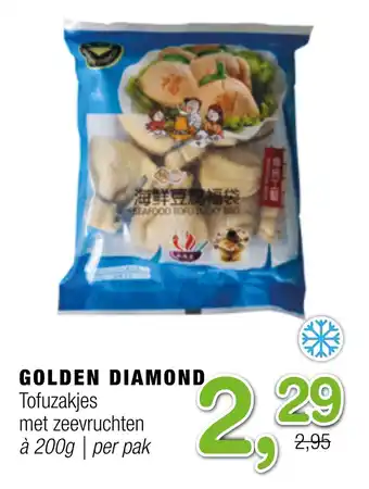 Amazing Oriëntal Golden Diamond Tofuzakjes Met Zeevruchten aanbieding