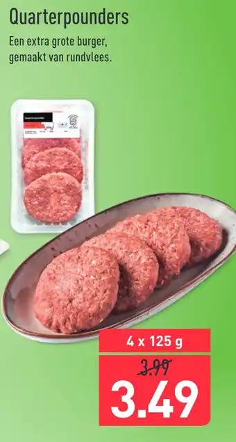 ALDI Quarterpounders 4x125g aanbieding