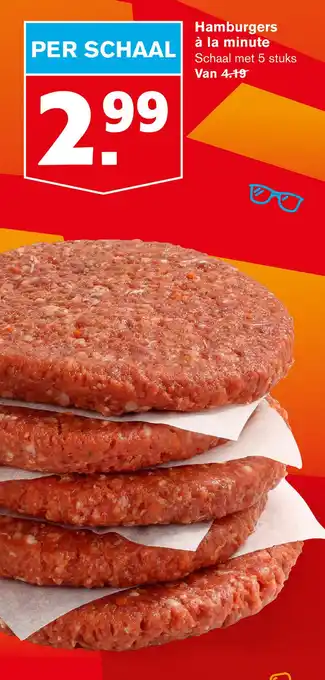 Hoogvliet Hamburgers à la minute aanbieding