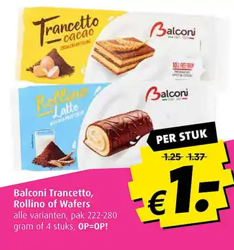 Boni Balconi Trancetto, Rollino of Wafers aanbieding