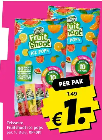 Boni Teisseire Fruitshoot ice pops aanbieding