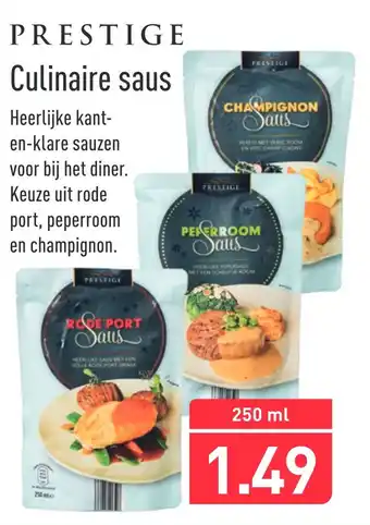 ALDI Prestige Culinaire Saus 250 ml aanbieding