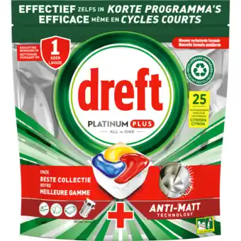 Jumbo Dreft platinum plus all in one vaatwascapsules citroen, 25 capsules aanbieding