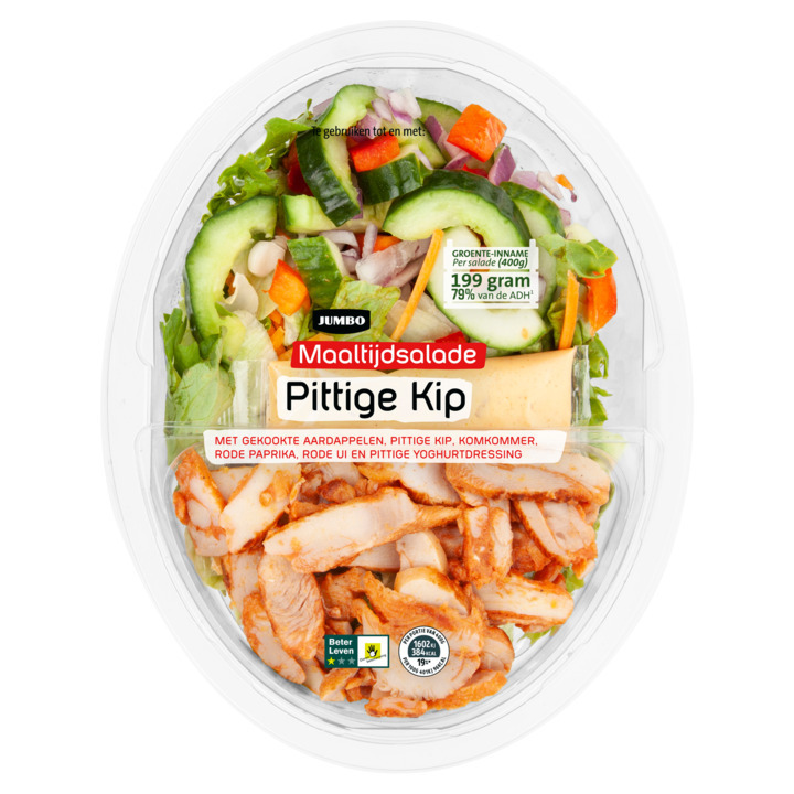 Jumbo maaltijdsalade pittige kip 400g aanbieding bij Jumbo