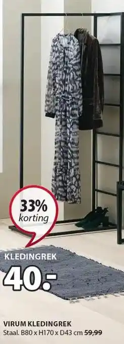 Jysk Virum kledingrek aanbieding