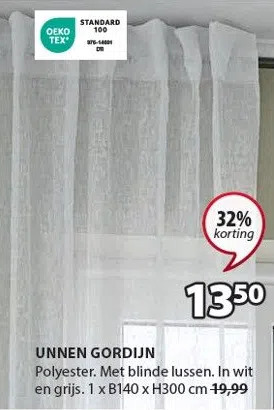 Jysk Unnen gordijn aanbieding