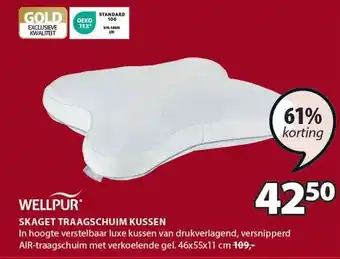 Jysk Wellpur skaget traagschuim kussen aanbieding