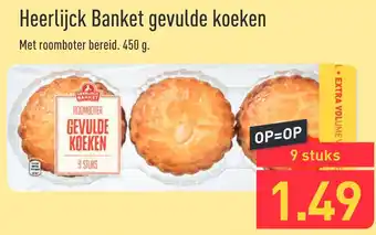 ALDI Heerlijck Banket gevulde koeken 450 gram aanbieding