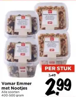 Vomar Voordeelmarkt Vomar emmer met nootjes alle soorten. 400-500 gram aanbieding