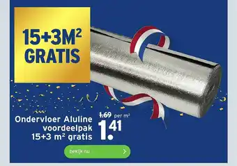 GAMMA Ondervloer Aluline Voordeelpak 15+3 M² Gratis aanbieding