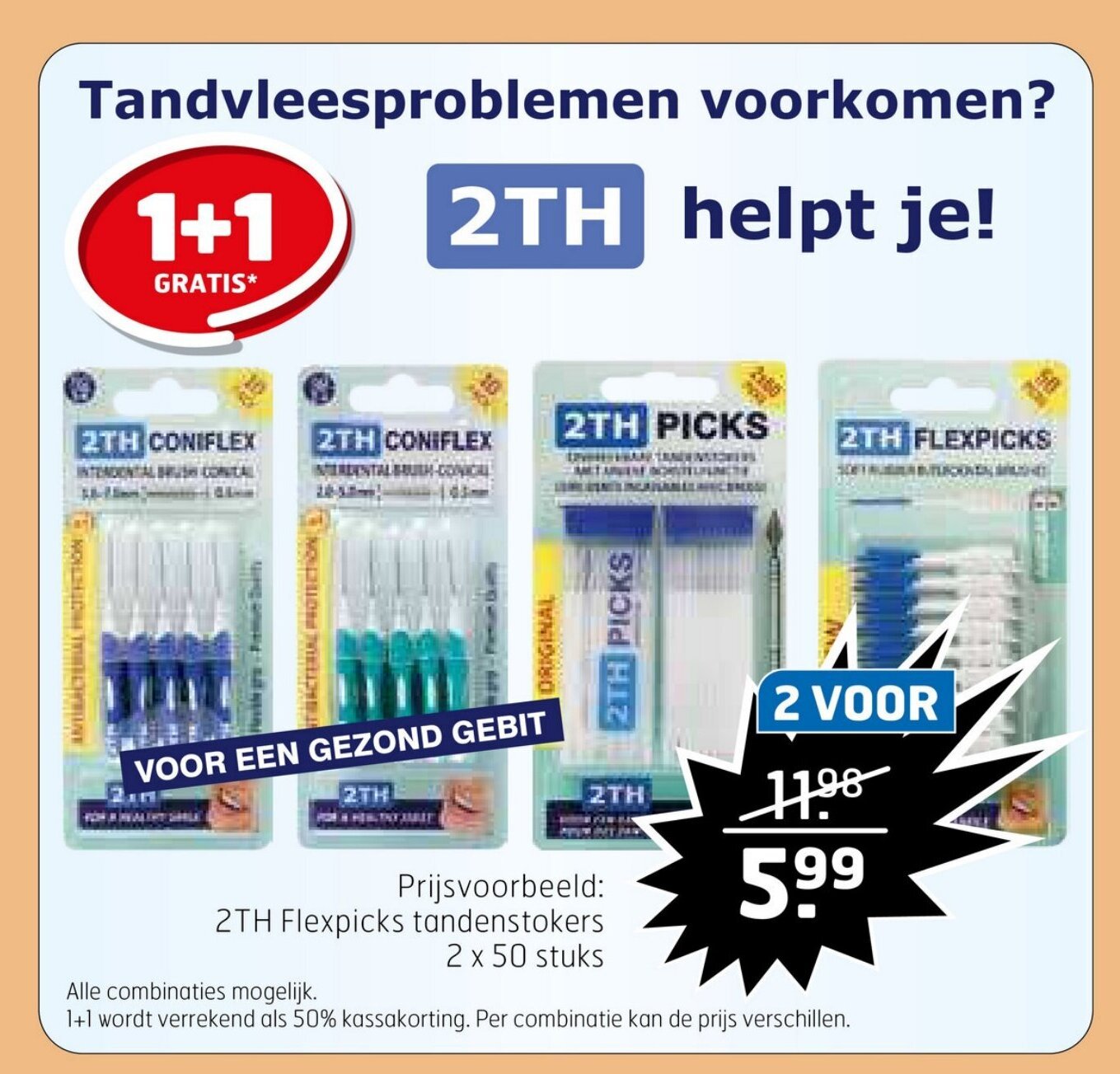 Trekpleister 2TH Flexpicks tandenstokers aanbieding